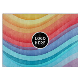抽象芸術鮮やか虹の波 | ロゴの追加 カッティングボード