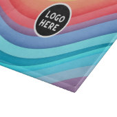 抽象芸術鮮やか虹の波 | ロゴの追加 カッティングボード (角)