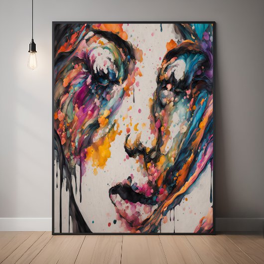 抽象芸術鮮やか表現 – ラブアートに転落 ポスター