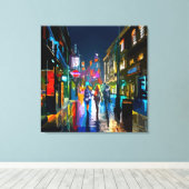 抽象芸術鮮やか通りシーンカラープリント キャンバスプリント (インサイチュ (ウッドフロア))