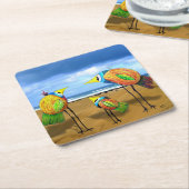 抽象芸術鳥コースター スクエアペーパーコースター (アングル)