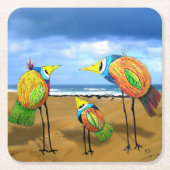 抽象芸術鳥コースター スクエアペーパーコースター (正面)