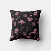 抽象芸術鳥：モノクロファッションパターン クッション (裏面)