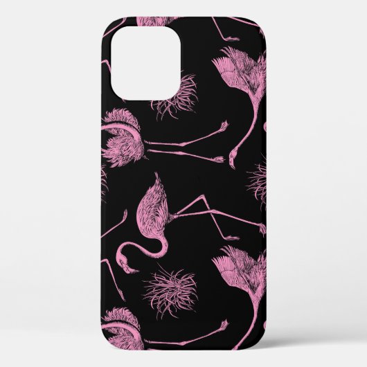 抽象芸術鳥:モノクロファッションパターン Case-Mate iPhoneケース (裏面)
