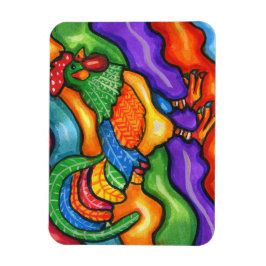 抽象芸術鶏の鳥獣カラフル術 マグネット