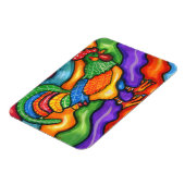 抽象芸術鶏の鳥獣カラフル術 マグネット (左側)