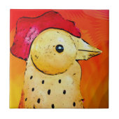 抽象芸術鶏3 タイル (正面)