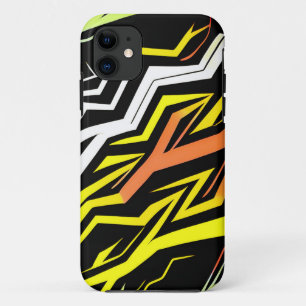 抽象芸術黄ストライプ色 iPhone 11 ケース
