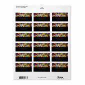 抽象芸術黄デイジー花フローラ住所 ラベル (フルシート)