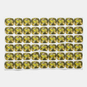 抽象芸術黄パターン キッチンタオル (横)