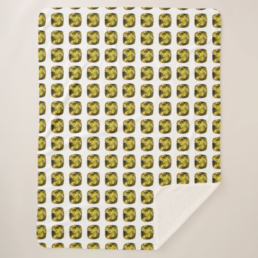 抽象芸術黄パターン シェルパブランケット (正面)