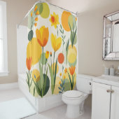 抽象芸術黄春の花 シャワーカーテン (インサイチュ)