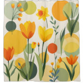 抽象芸術黄春の花 シャワーカーテン (正面)