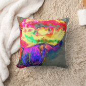 抽象芸術黄桃色フローラ絵画 クッション (ブランケット)