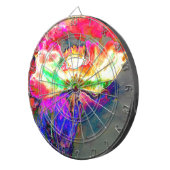 抽象芸術黄桃色フローラ絵画 ダーツボード (正面右)