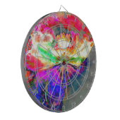 抽象芸術黄桃色フローラ絵画 ダーツボード (正面左)