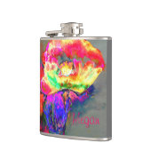 抽象芸術黄桃色フローラ絵画 フラスク (左)