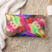 抽象芸術黄桃色フローラ絵画 ランバークッション (ブランケット)