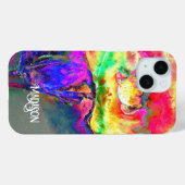 抽象芸術黄桃色フローラ絵画 Case-Mate iPhoneケース (裏面 (横))