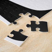 抽象芸術黄色と青のシルエットフォレスト ジグソーパズル (側面)