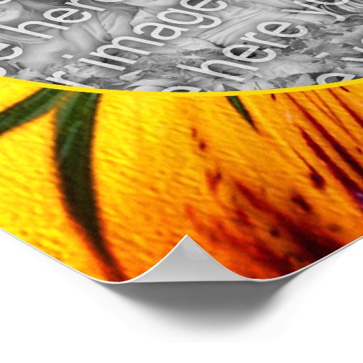 抽象芸術黄色の茶色のフレーム独自の写真を作成 ポスター (角)