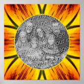 抽象芸術黄色の茶色のフレーム独自の写真を作成 ポスター (正面)