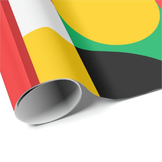 抽象芸術黄色はっきりした赤色の幾何学模様 ラッピングペーパー (ロールコーナー)