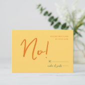 抽象芸術黄色オレンジ色のおもしろい結婚色 出欠カード (スタンド正面)