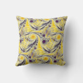 抽象芸術黄色フラクタル クッション (裏面)