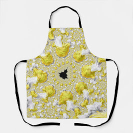抽象芸術黄色対称フラクタル エプロン