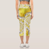 抽象芸術黄色対称フラクタル カプリレギンス (裏面)