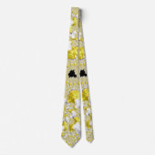 抽象芸術黄色対称フラクタル ネクタイ (正面)