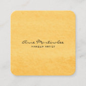 抽象芸術黄色金ゴールド水色 スクエア名刺 (正面)