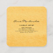 抽象芸術黄色金ゴールド水色 スクエア名刺 (裏面)