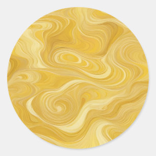 抽象芸術黄色 ラウンドシール