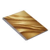 抽象芸術黄金の波ときらめくグリッター ノートブック (右側)