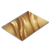 抽象芸術黄金の波ときらめくグリッター ノートブック (左側)