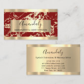 抽象芸術黄金モダン大理石バーガンディーフレーム 名刺 (正面/裏面)