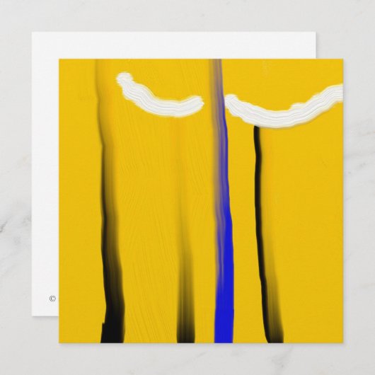 抽象芸術黄青白黒油塗装 (正面/裏面)