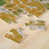 抽象芸術黄、銅、緑 ジグソーパズル (側面)