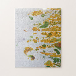 抽象芸術黄、銅、緑 ジグソーパズル
