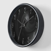 抽象芸術黒い煙の渦巻き – ダークグレー 壁時計 (傾斜)