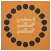 抽象芸術黒のドット追加モノグラムパターン ファブリック (見本)