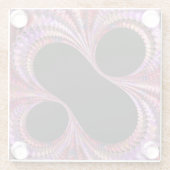 抽象芸術黒のパーセント記号フラクタル ガラスコースター (裏面)