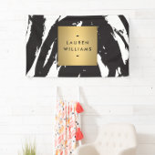 抽象芸術黒のブラシストロークのバナー 横断幕 (インサイチュ)