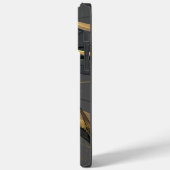 抽象芸術黒の背景(金ゴールドと黒の波線) Case-Mate iPhoneケース (裏面 / 左)