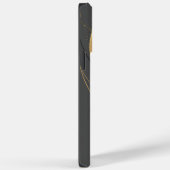 抽象芸術黒の背景(金ゴールドと黒の波線) Case-Mate iPhoneケース (裏面 / 右)