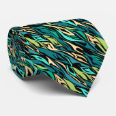 抽象芸術黒ターコイズ ネクタイ (ロール)