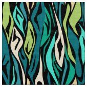 抽象芸術黒ターコイズ ファブリック (クローズアップ)