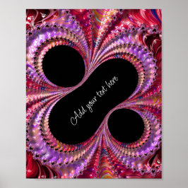 抽象芸術黒パーセント記号フラクタルポスター ポスター